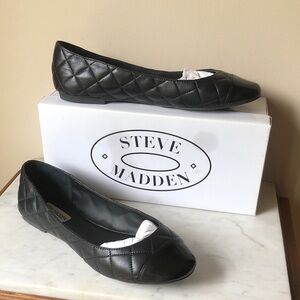 Steve Madden Black Quilted Ballet Flats